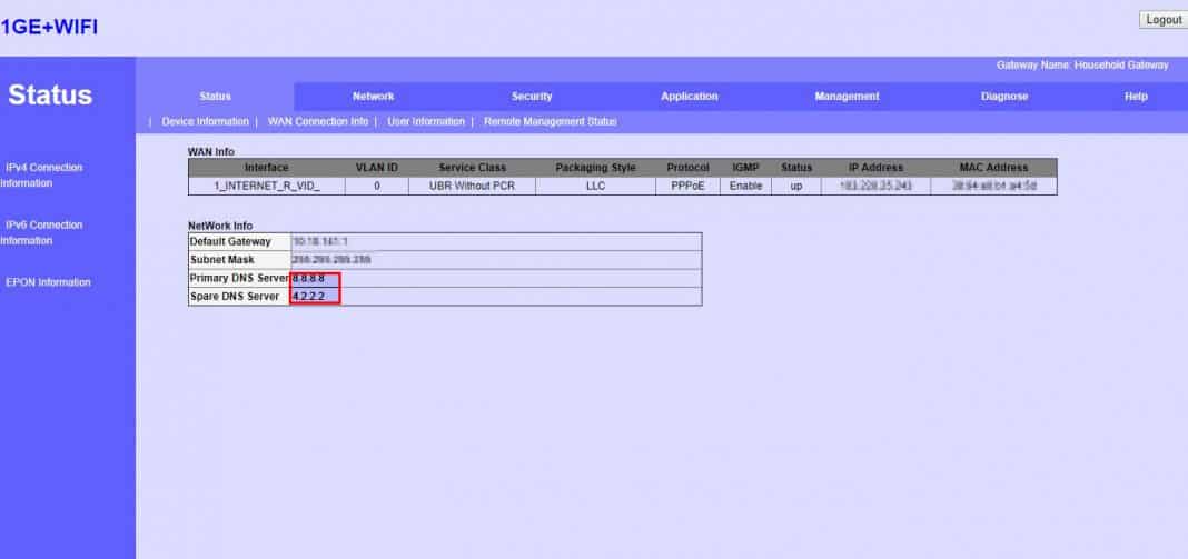 Check DNS Server Of Router