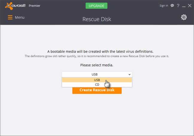 Avast Rescue Disk