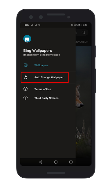 Select 'Auto Change Wallpaper'